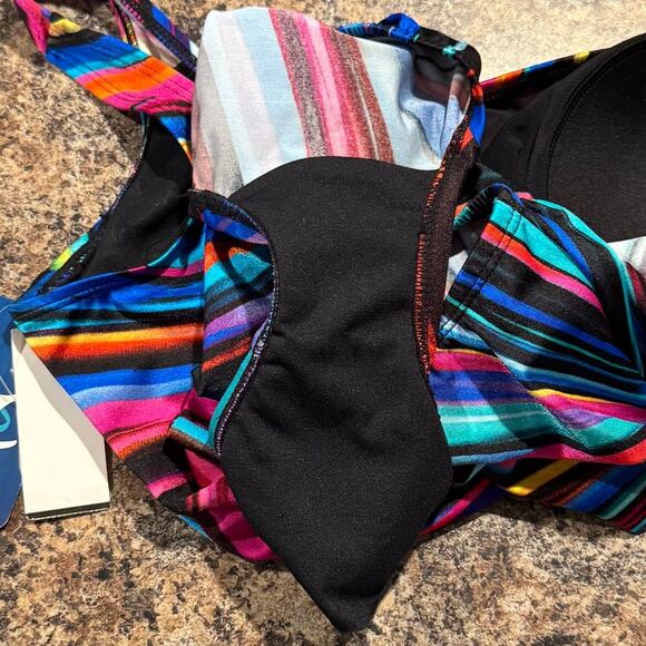 NWT Great Lengths Swimsuit One Piece Y2K Retro Maximalist Rainbow Colorful 8 - Picture 6 of 9